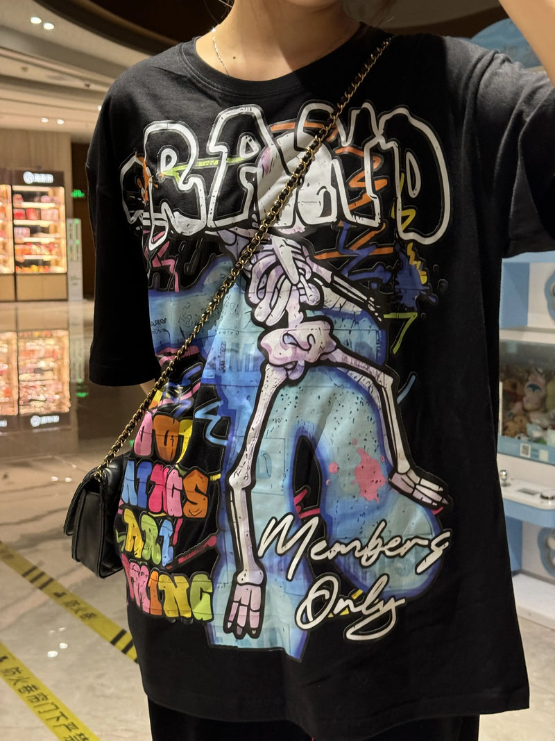 Y2K Angelcore T-Shirt – Winged Manga Girl Graphic Streetwear