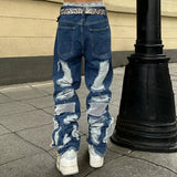 distressed skinny flared micro flare jean for mens mesh big destroyed ripped denim jeans hip hop biker jeans pants male unique jeans style 1320
