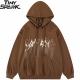 2023 Hip Hop Streetwear Hoodie Sweatshirt Letters Bubble Printing Hood