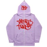 New American Retro Ins Zipper Sweatshirt Men's Hooded Loose Trendy Casual Y2K Versatile Autumn and Winter Super Hot Sweatshirt
