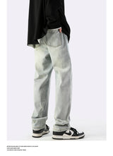 fashion loose streetwear denim basic pants unisex casual zipper jean pant hip hop trousers joggers men straight jeans traf homme unique joggers style 2402