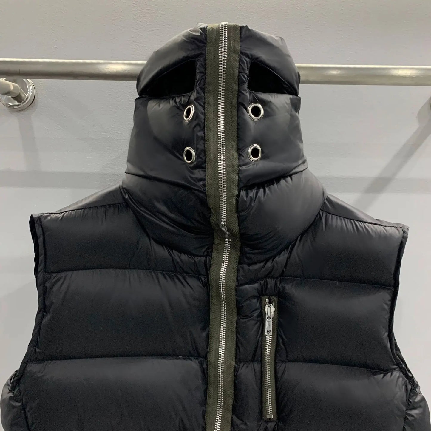 New 2023 Luxury Men Classic Kanye West Rick 4 Holes Hood Coats & Jackets / Down Coats Vest Cotton Thicken Warm Winter #672