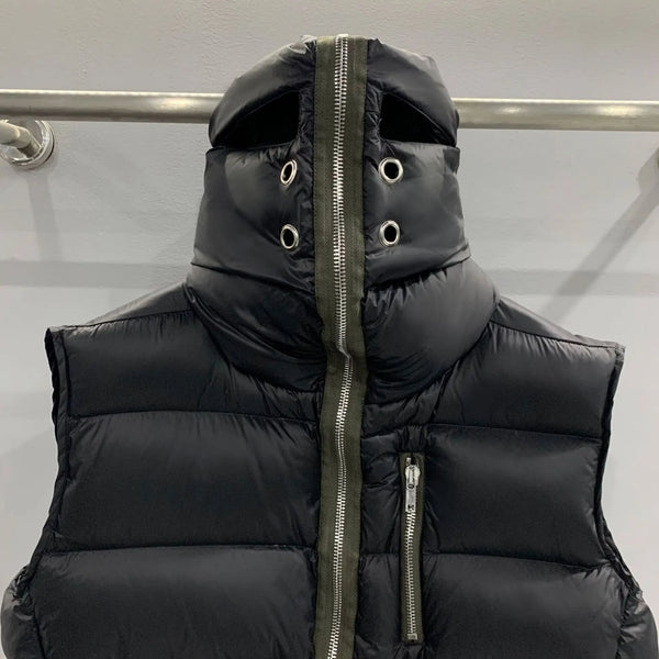 New 2023 Luxury Men Classic Kanye West Rick 4 Holes Hood Coats & Jackets / Down Coats Vest Cotton Thicken Warm Winter #672