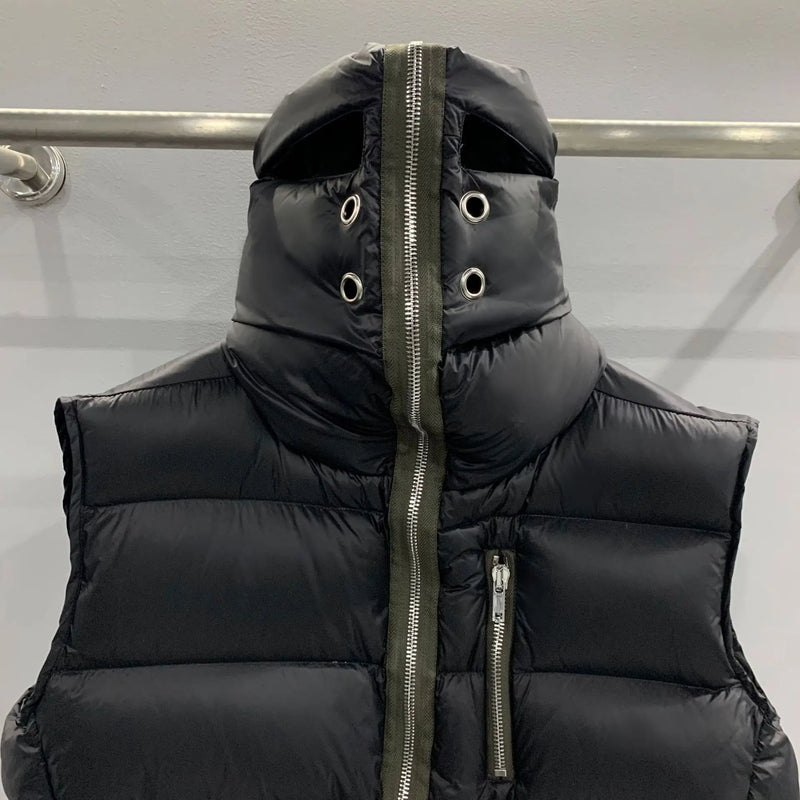 New 2023 Luxury Men Classic Kanye West Rick 4 Holes Hood Coats & Jackets / Down Coats Vest Cotton Thicken Warm Winter #672