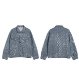 hip hop sequins denim jacket streetwear new casual long sleeve jean coats mens autumn winter harajuku cotton outerwear nan fa - variant style 14f090 for streetwear fashion