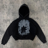 European And American New Dark Style Printed Oversized Hoodie Men Y2K