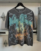 Gothic Aesthetic print tee – European And American Street New Style Washed Retro Anime Pr