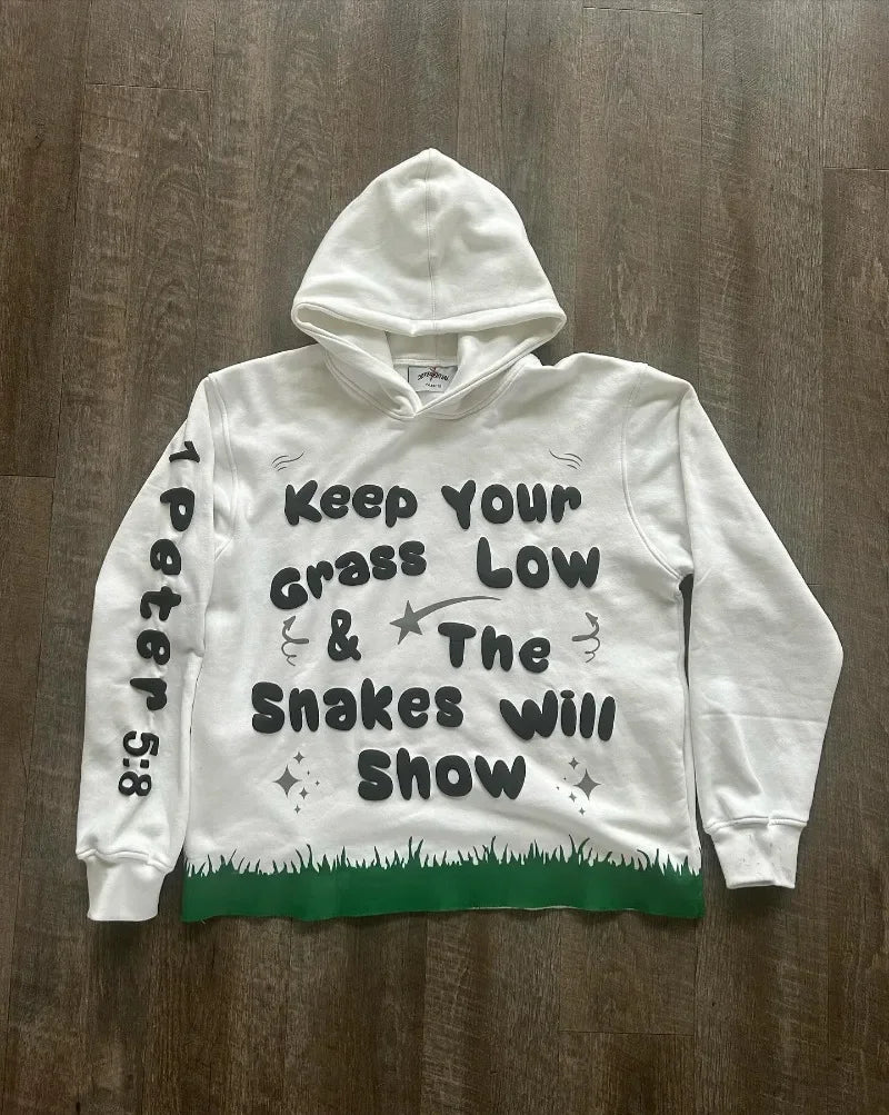 American Retro Fashion Letter Pattern Oversize Hoodie Mens Gothic Casu