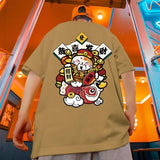 Glitchcore Chrome print – Chinese God Of Wealth Printed T Shirts For Men Creativity