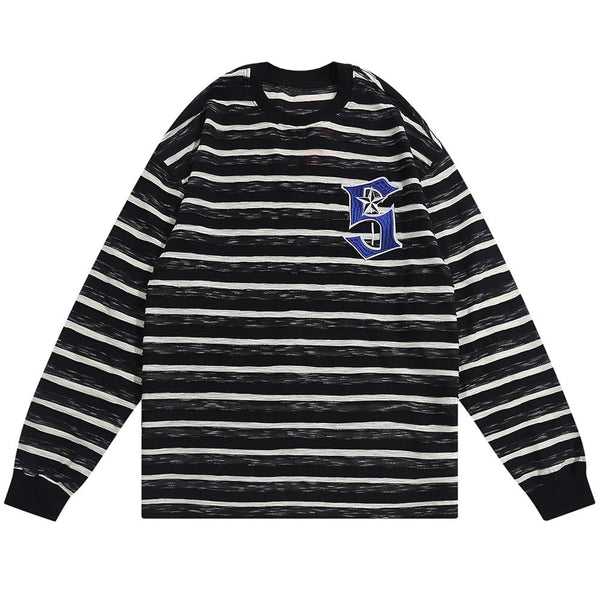 "Striped Along" Unisex Men Women Streetwear Graphic Sweatshirt Daulet Apparel