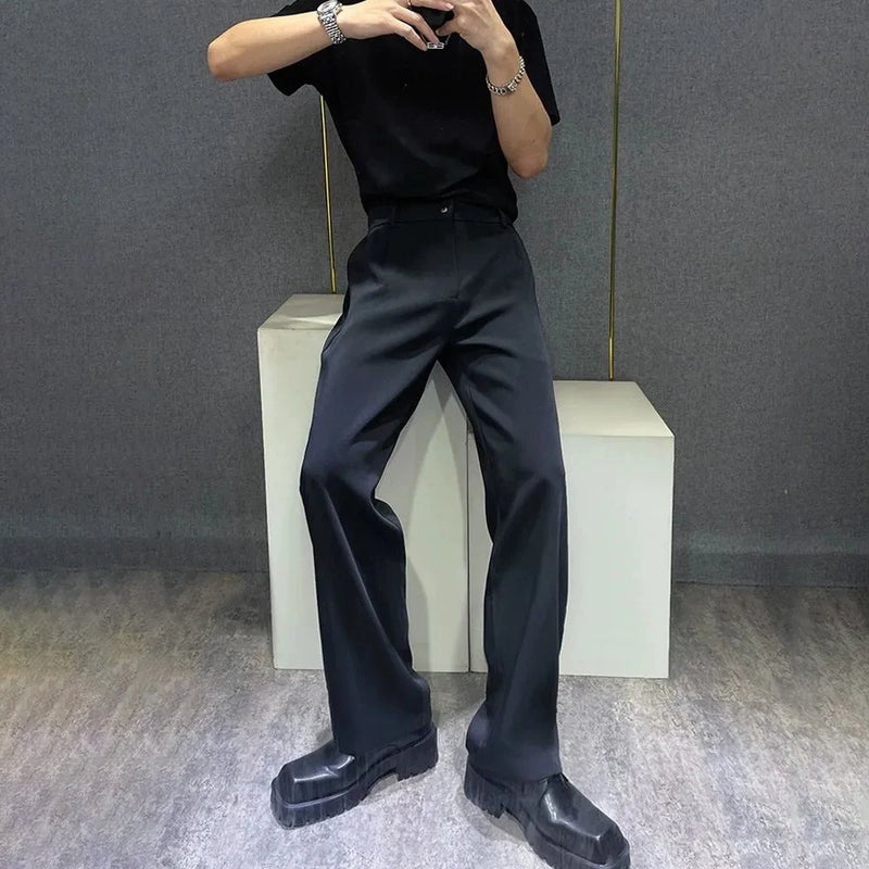 mens trousers simple business light casual pants autumn british style all match comfortable straight pants mens clothing 2024 urban fashion pants