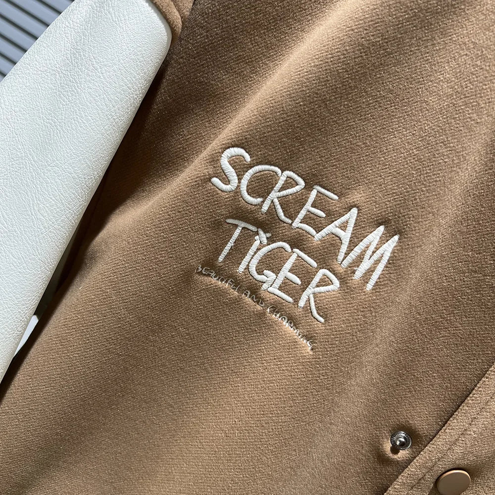graphic outerwear featuring new luxury 2022 men beige embroidery tiger roll in riches varsity coats jackets down coats cotton warm winter thicken a571 design – premium quality jacket for men
