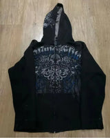 American Fashion Joker Goth Printed Zipper Hoodie Men Street Hip Hop L