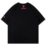 Vaporwave Graphic tee – Men Harajuku High Street T Shirt Patchwork Contrasted Raglan