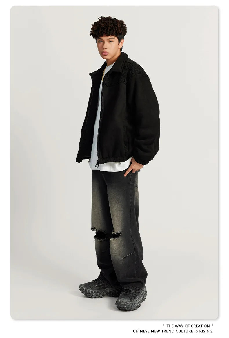 Checkered Varsity Bomber Coat Statement Piece
