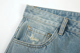 washed blue oversized torn jeans for men streetwear hip hop large destroyed wide leg jeans baggy straight ripped denim pants unique jeans style 5447