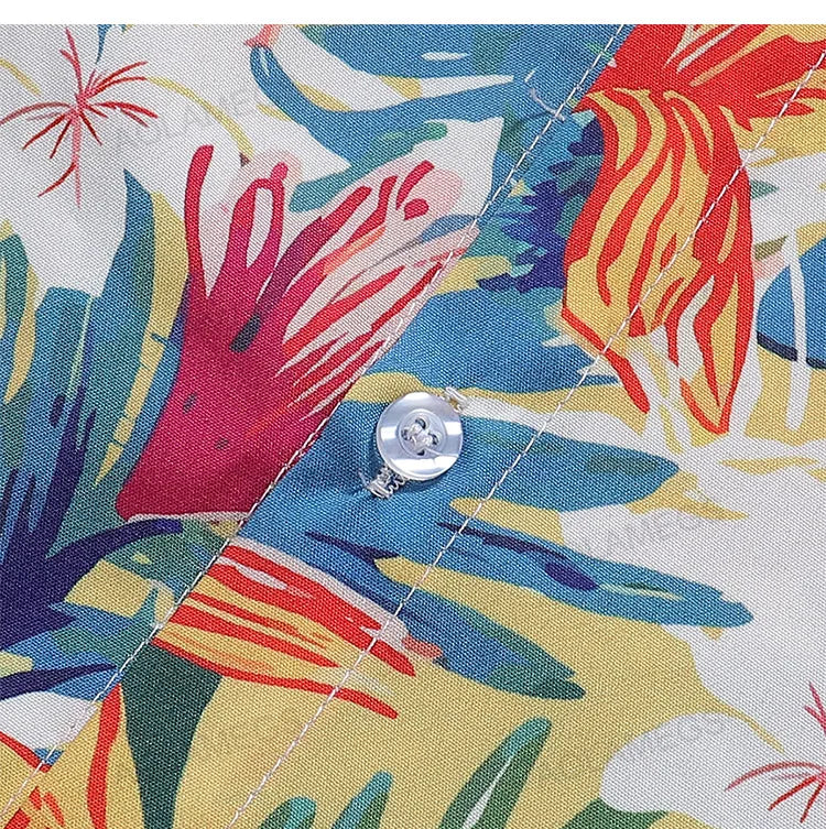 Men Shirts Summer Sclassic Flower Clothing Retro Hawaiian Vacation Shirts Daily Versatile Loose Tops Fashion Half Sleeve Shirt