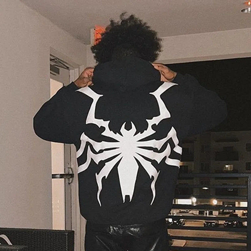 Minimalist black techwear hoodie with sleek cut