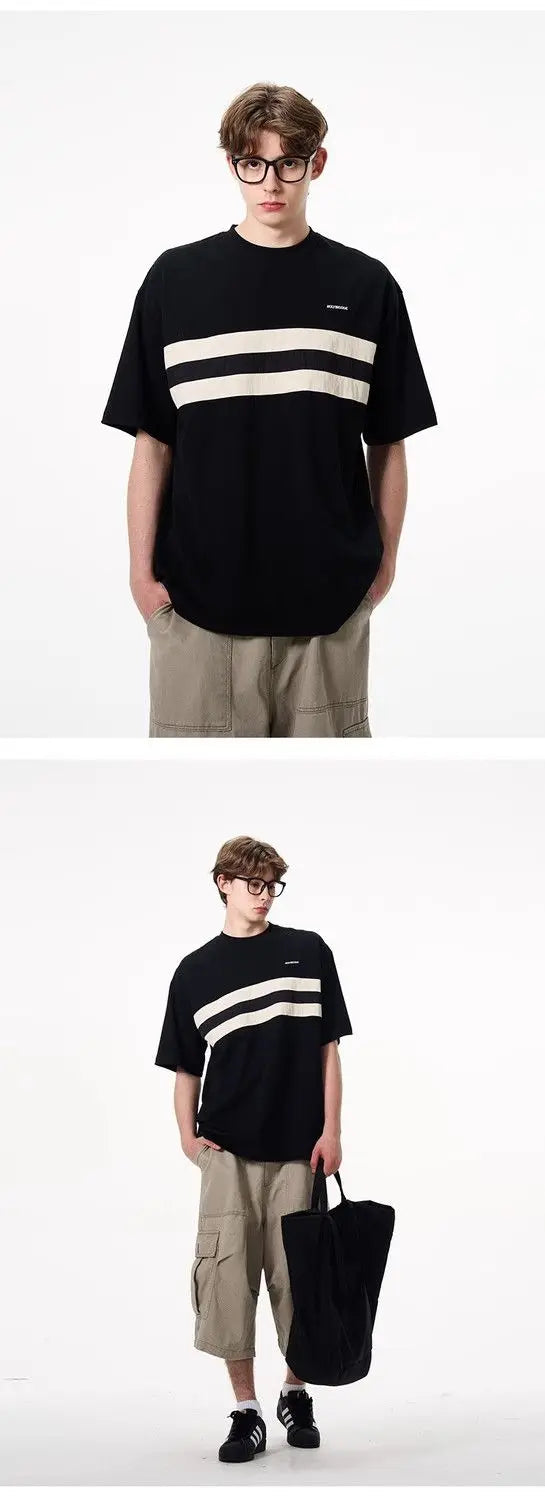 American summer street fashion men and women personalized letter print round neck short sleeved couple Harajuku loose casual top