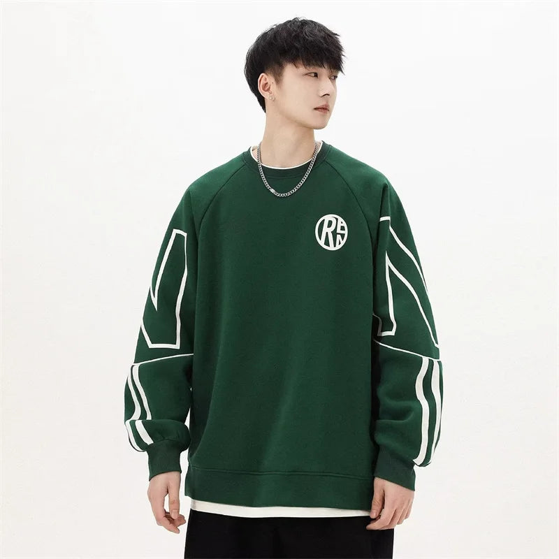 Y2K Vintage Letter Printed Pullovers Hoodies For Men Korean Fashion Ne