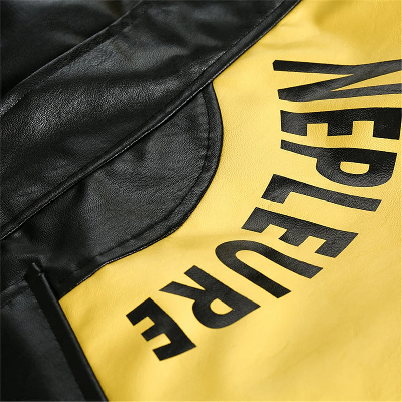 casual layering jacket featuring fashion varsity jacket men pu leather patchwork jackets 2023 new harajuku streetwear hip hop oversized couple coat black design – premium quality jacket for men