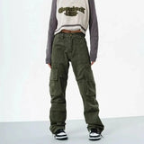 couple cargo pants hip hop high street retro american style vintage multi pocket casual pants 2024 new style streetwear y2k jean unique cargo style 1943