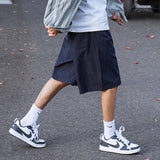 summer mens solid color straight shorts 2024 casual y2k wide leg short pants casual streetwear sweat baggy bermudas hombre unique shorts style 3316