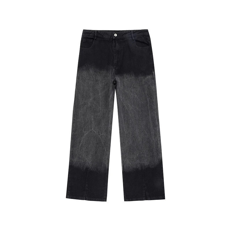 rainbowtouches men jeans unisex pants high street hip hop loose casual couple cargo straight patchwork gradient casual pants utility cargo pants