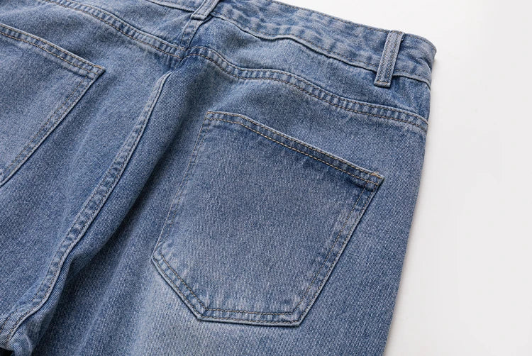 fashion loose streetwear denim basic pants unisex casual zipper jean pant hip hop trousers joggers men straight jeans traf homme unique joggers style 2414