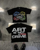 Sadcore Oversized shirt – European And American New Street Clothing Letter Portrait Pr