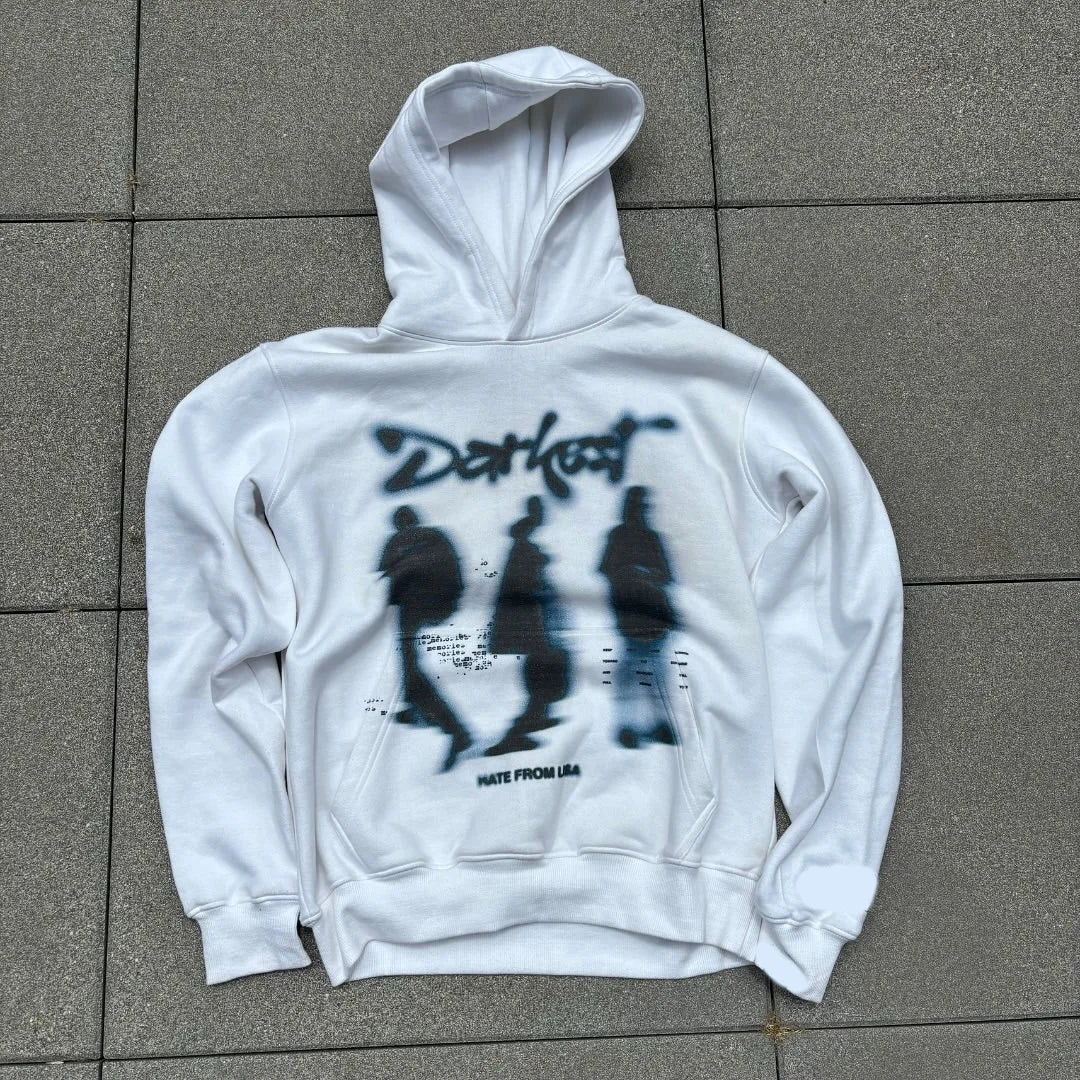 Y2k Winter Long Sleeved Hoodie Sweatshirt Oversized Winter Clothes Streetwear Y2k Vintage Punk Graffiti Print