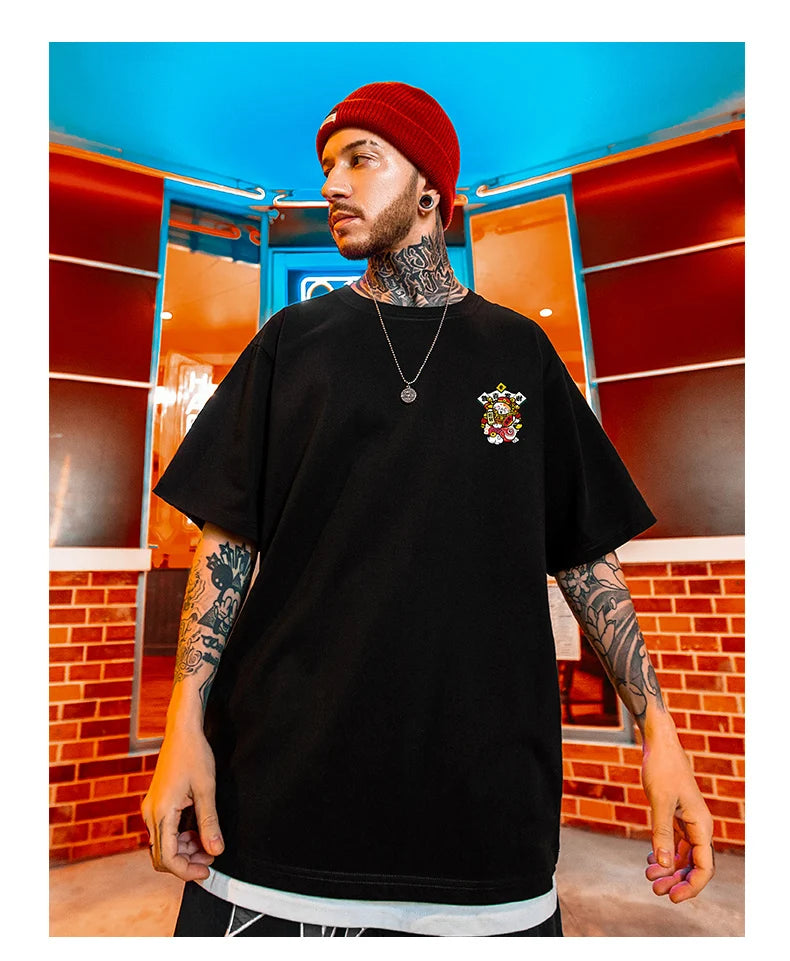 Glitchcore Chrome print – Chinese God Of Wealth Printed T Shirts For Men Creativity