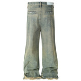 men vintage jeans distressed retro loose straight denim pants 2024 man ro style jeans trousers unique jeans style 715