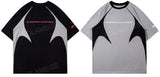 Vaporwave Graphic tee – Men Harajuku High Street T Shirt Patchwork Contrasted Raglan