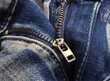 distressed washed pleated denim jean pants new fashion biker jeans streetwear casual slim pants jogger y2k mens skinny joggers unique joggers style 4143