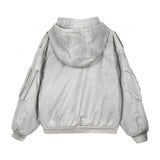 Urban Grunge Double-Layer Hoodie – Leather Texture Streetwear