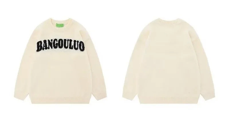minimalist knit jumper, daily wear essential, trendy urban fashion top for men, layered streetwear look