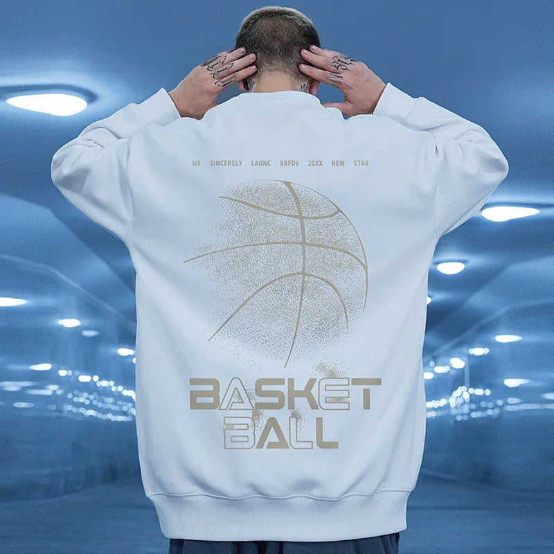 Funny Cartoon Basketball Graphic Pullovers Fleece Sweatshirts Hombre
