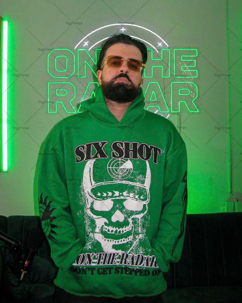 2023 New American Gothic Trend Devil Letter Print Oversized Hoodie Men