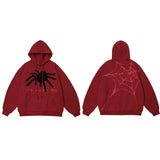 skatercore vintage anime featuring fashion spider web printed hoodies unisex hip hop y2k sweatshirt streetwear mens casual hooded autumn warm loose tops hoodies
