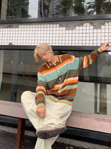 grunge fire sweater, streetwear drip, cozy knitwear for men, oversized grunge aesthetic winter top