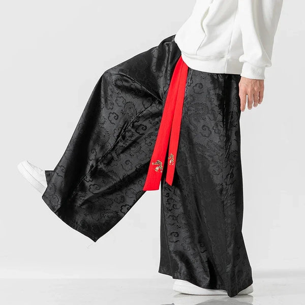 mens loose large size wide leg pants vintage style straight leg draped casual pants fashion new brand male trousers minimalist street pants
