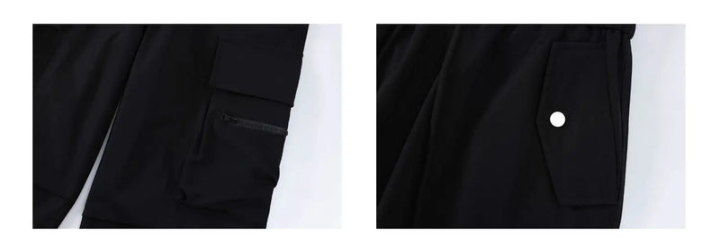 fashion loose streetwear cargo pant unisex casual multi pocket wide legs drewstring trousers hip hop joggers mens baggy pants unique joggers style 5084