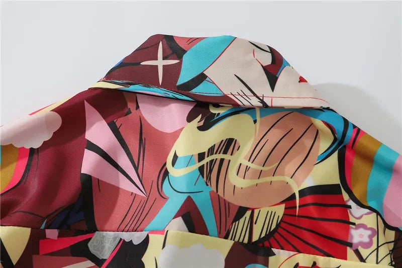 Dark Icon Patchwork Oversized Men's Shirt 2020 Summer Turn-down Collar Loose Shirts Men