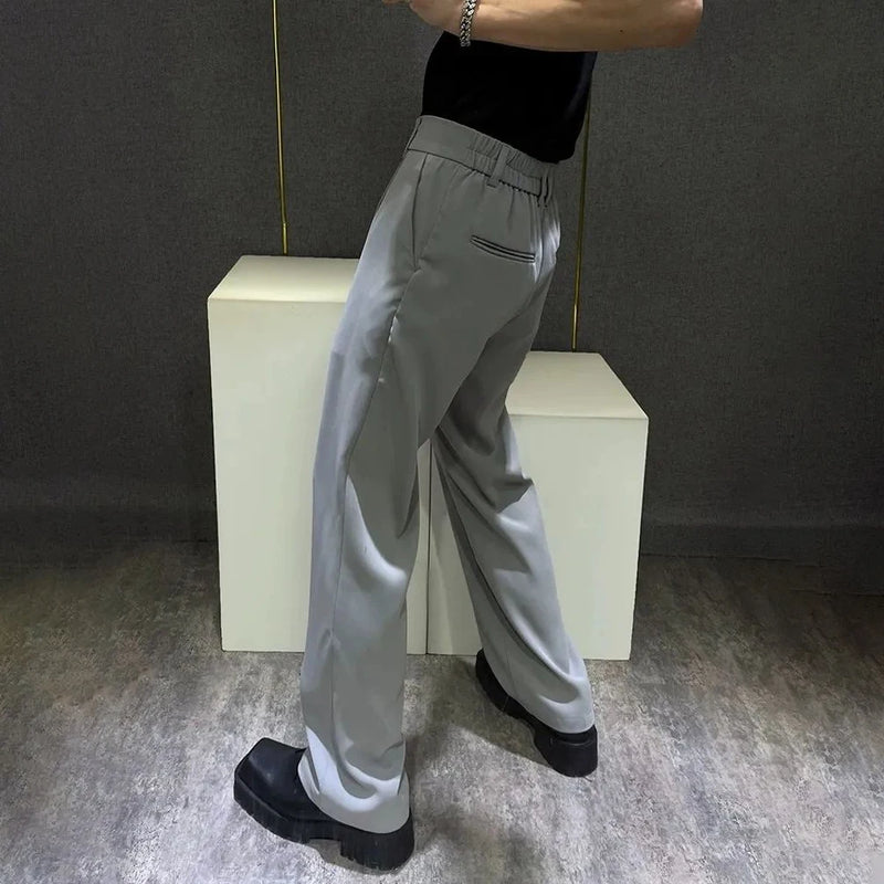 mens trousers simple business light casual pants autumn british style all match comfortable straight pants mens clothing 2024 menswear bottoms