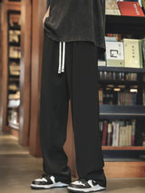 autumn mens sweatpants korean fashion sportswear drawstring wide leg straight track pants casual y2k streetwear baggy trousers unique joggers style 3309