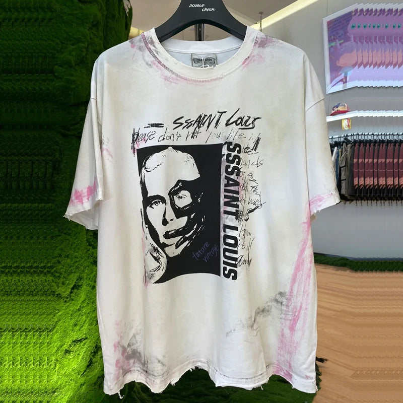 Y2K Graphic Tee – 2024Ss Saint Louis T Shirts Men Woman Good Quality Cotton Lo – Urban Streetwear for Men & Women