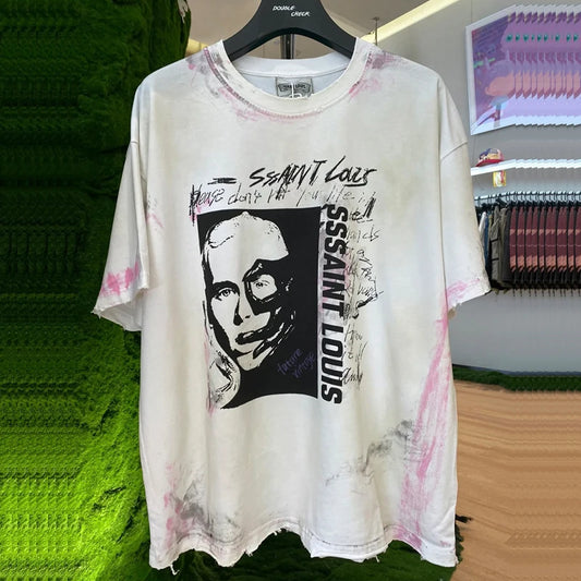 Y2K Graphic Tee – 2024Ss Saint Louis T Shirts Men Woman Good Quality Cotton Lo – Urban Streetwear for Men & Women