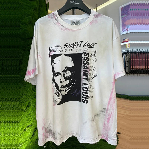 Y2K Graphic Tee – 2024Ss Saint Louis T Shirts Men Woman Good Quality Cotton Lo – Urban Streetwear for Men & Women