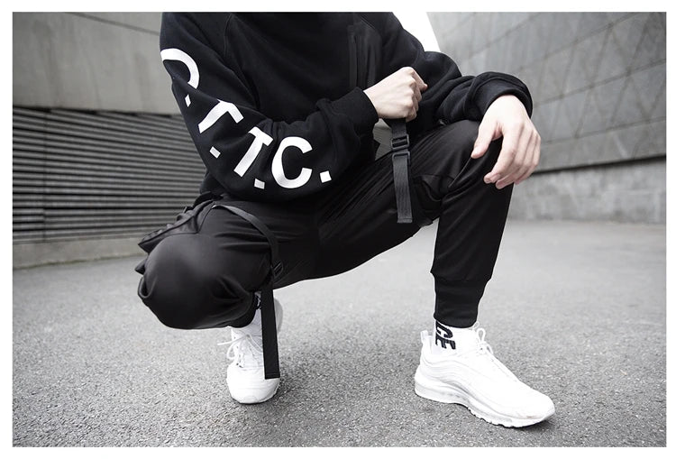 men side pocket cargo harem pants elastic waist trouser streetwear hip hop loose fit ankle drawstring military sweatpant jogger unique joggers style 2774